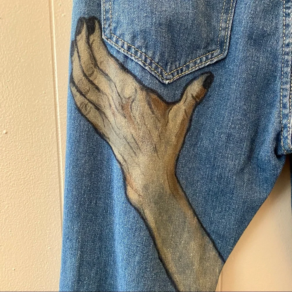 Hand-Painted Ripped Jeans - Picture 5 of 15